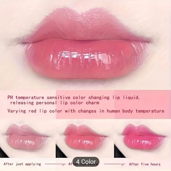 1pc Color Change Long Lasting Flower emblem Jelly Lipstickgloss - Picture 2 of 5